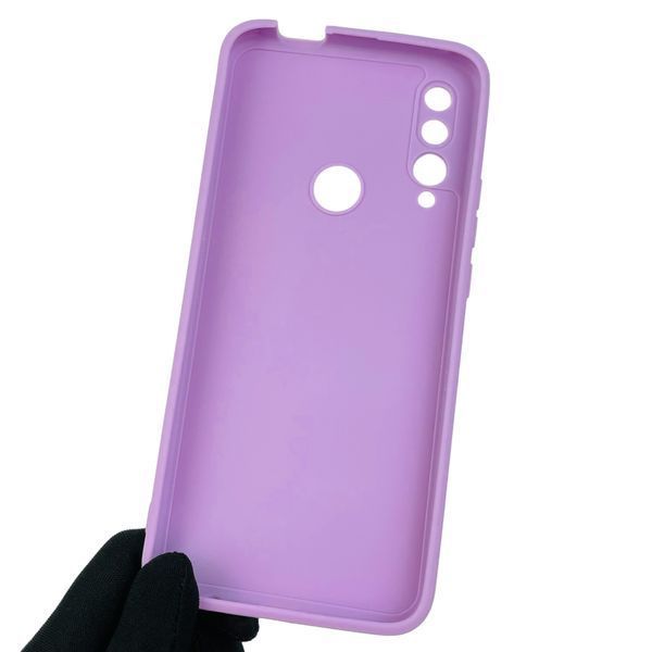 Чохол для Huawei P Smart Z однотонний з квадратними гранями із захистом камери на хуавей п смарт з бузковий 0001263 фото