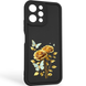 Чехол силиконовый Soft Touch с 3D принтом женским для Xiaomi Redmi 12 черный (Полная защита камеры) 0042906 фото 1