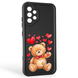Чехол силиконовый оригинальный Soft Touch с 3D принтом милый мишка для Samsung Galaxy A32 4G (SM-A325F) черный (Полная защита камеры) 0043482 фото 1