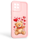 Чохол силіконовий оригінальний Soft Touch з 3D принтом милий ведмедик для Realme 8 Pro рожевий (Повний захист камери) 0043313 фото 1