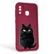 Чехол силиконовый Soft Touch с 3D принтом злой котик для Samsung Galaxy A20 (SM-A205F) бордовый (Полная защита камеры) 0046984 фото 1