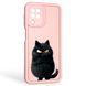 Чехол силиконовый оригинальный Soft Touch с 3D принтом злой котик для Samsung Galaxy M22 4G (SM-M225F) пудровый (Полная защита камеры) 0046425 фото 1