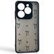 Чохол для телефона Tecno Spark 20C BG7n с 3D принтом бантики з серцями із захистом камери чорний 0059376 фото 1