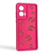 Чохол силіконовий Soft Touch з 3D принтом Губи для Realme C67 малиновий (Повний захист камери)