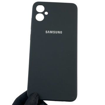 Чехол для Samsung Galaxy A05 (SM-A055) силиконовый с микрофиброй нескользящий на самсунг а05 черный 0032837 фото