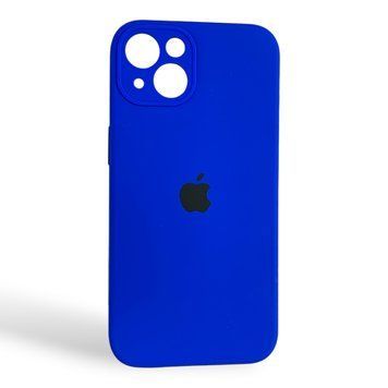 Чехол Silicone Case для Apple iPhone 13 темно-синий (soft touch, кольца камеры, микрофибра) 0061823 фото
