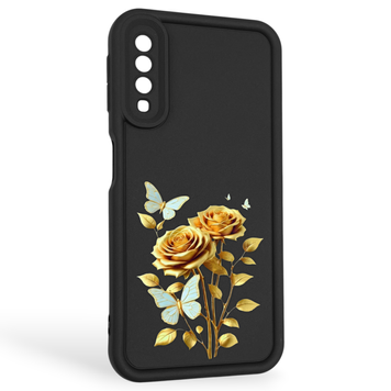 Чехол силиконовый Soft Touch с 3D принтом женским для Samsung Galaxy A7 2018 (SM-A750) черный (Полная защита камеры) 0042805 фото