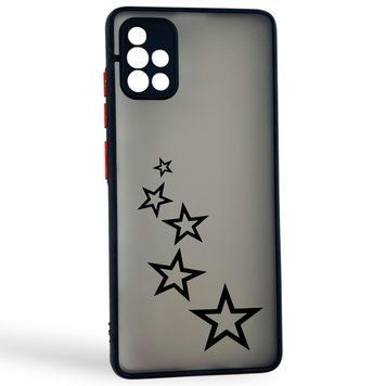 Чохол для телефона Samsung Galaxy A51 (SM-A515F) с 3D принтом зірочки із захистом камери чорний 0059227 фото