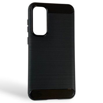 Чехол для телефона Samsung Galaxy S23 FE (SM-S711) карбоновый противоударный с высокими бортами черный 0052228 фото