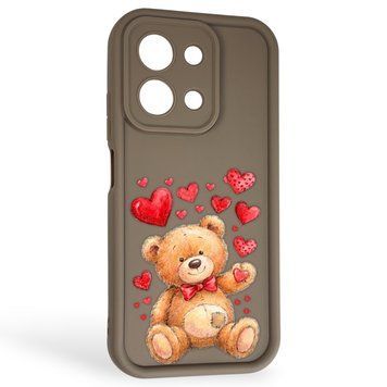 Чехол силиконовый Soft Touch с 3D принтом милый мишка для Xiaomi Redmi 15C EU коричневый (Полная защита камеры) 0044852 фото