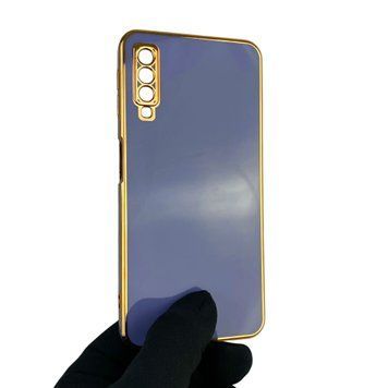 Чехол для Samsung Galaxy A7 2018 SM-A750 с защитой камеры с золотой окантовкой на самсунг а7 2018 синий gs1 0019777 фото