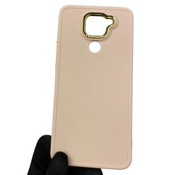 Чохол для Xiaomi Redmi Note 9 протиударний з високими бортами з мікрофіброю на сяомі редмі нот 9 пудровий 0002278 фото