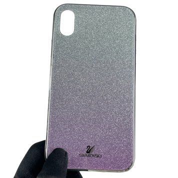 Чехол для iPhone XR блестящий сваровски стеклянный на айфон хр сиреневый 0008456 фото
