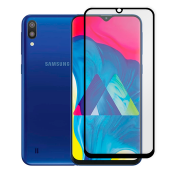 Защитное стекло для телефона Samsung Galaxy M10 (SM-M105F) противоударное полноэкранное на самсунг м10 черное 0038690 фото