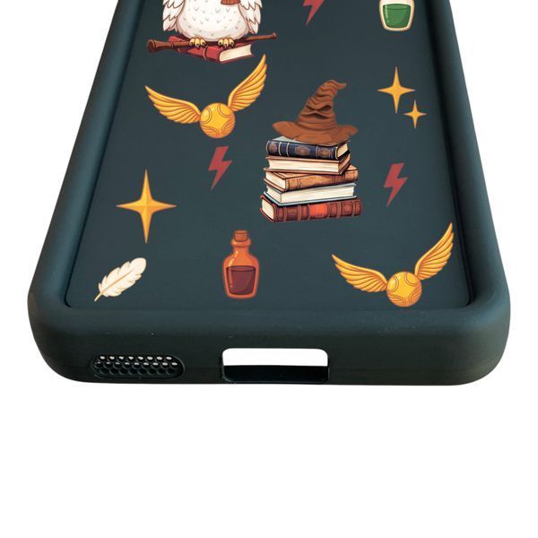 Чехол силиконовый Soft Touch с 3D принтом Атрибуты Гарри Поттера для Samsung Galaxy A23 5G черный (Полная защита камеры) 0075383 фото