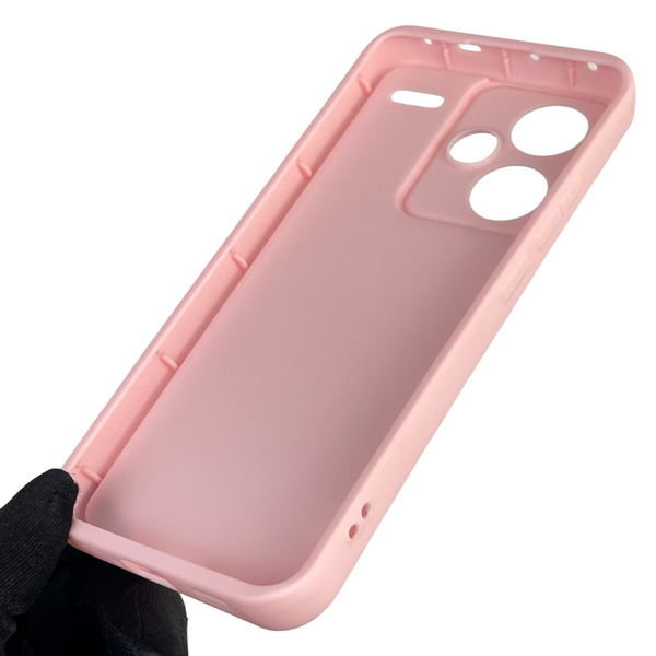 Чехол силиконовый Soft Touch с 3D принтом Майнкрафт для Xiaomi Redmi Note 13 Pro Plus 5G розовый (Полная защита камеры) 0041630 фото