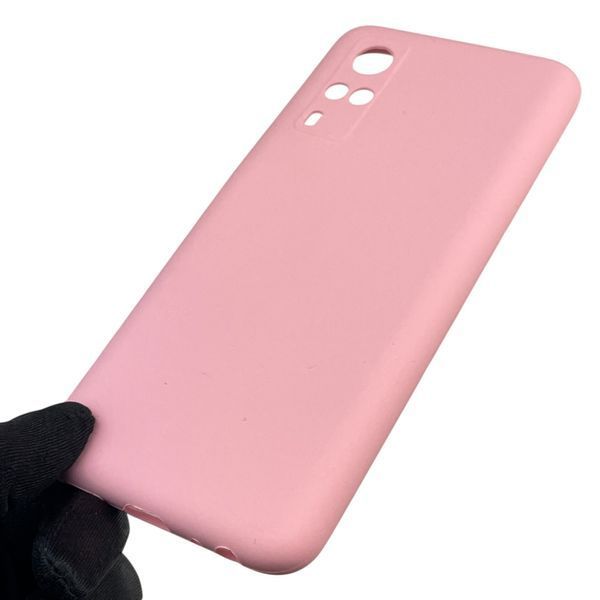 Чехол для Vivo Y31 силиконовый с микрофиброй нескользящий на виво у31 розовый 0032355 фото