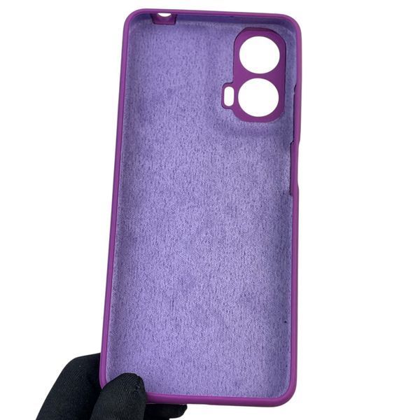 Чохол для Motorola Moto G04 (XT2421-2) силіконовий з мікрофіброю нековзний на моторола г04 фіолетовий 0031729 фото