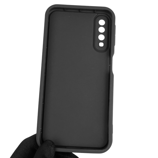 Чехол силиконовый Soft Touch с 3D принтом женским для Samsung Galaxy A7 2018 (SM-A750) черный (Полная защита камеры) 0042805 фото