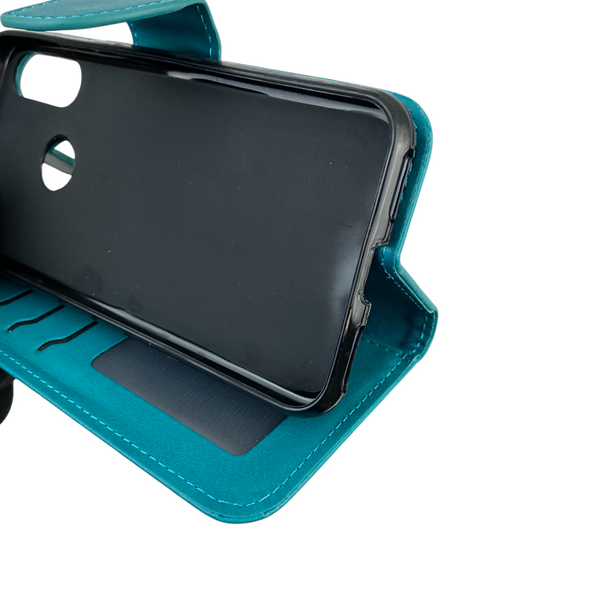 Чехол-книжка для телефона Huawei Y9 Prime 2019 (STK-L21) кожанная с магнитной застежкой на хуавей у9 прайм 2019 бирюзовая 0025424 фото