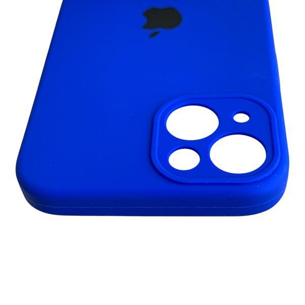 Чехол Silicone Case для Apple iPhone 13 темно-синий (soft touch, кольца камеры, микрофибра) 0061823 фото