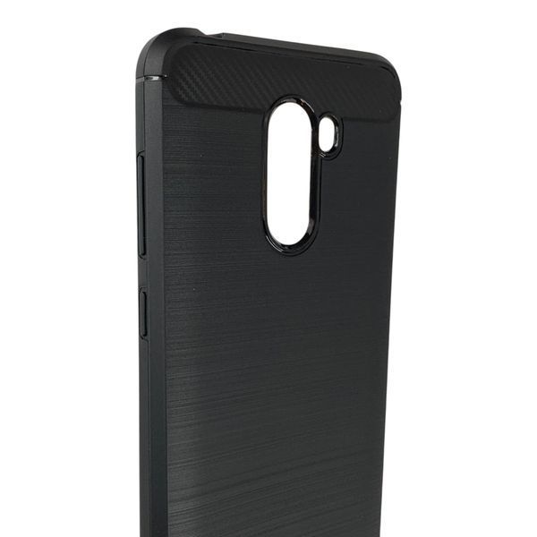 Чехол для Xiaomi Pocophone F1 черный карбон (карбоновый узор) 0060006 фото