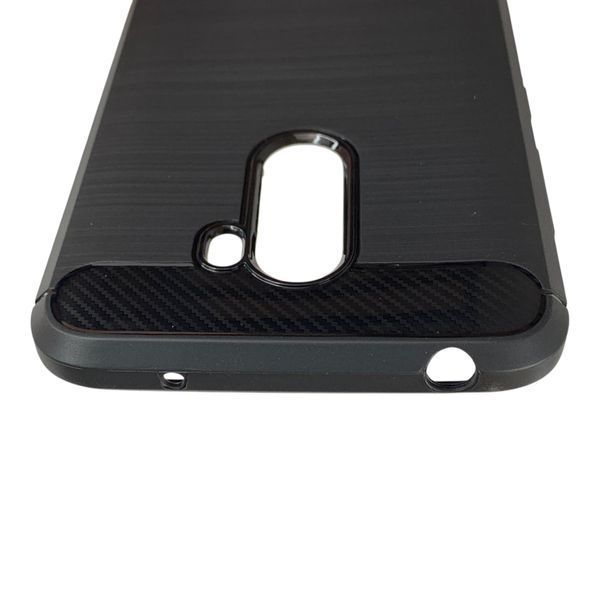 Чехол для Xiaomi Pocophone F1 черный карбон (карбоновый узор) 0060006 фото