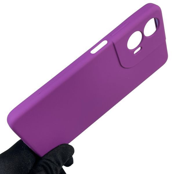 Чохол для Motorola Moto G04 (XT2421-2) силіконовий з мікрофіброю нековзний на моторола г04 фіолетовий 0031729 фото