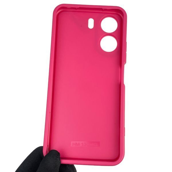 Чохол силіконовий оригінальний Soft Touch з 3D принтом злого кота для Xiaomi Poco C65 малиновий (Повний захист камери) 0046677 фото