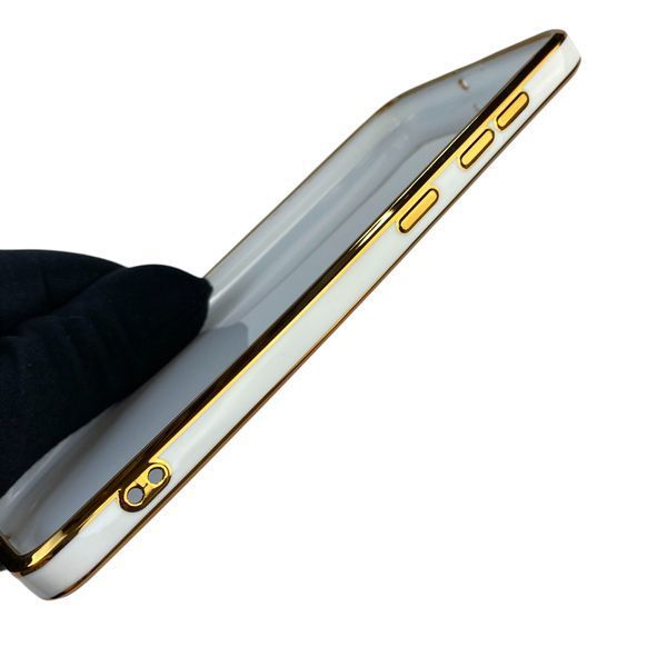 Чехол для Samsung Galaxy A50s SM-A507F с кольцом MagSafe с золотой окантовкой на самсунг а50с белый gs1 0022839 фото