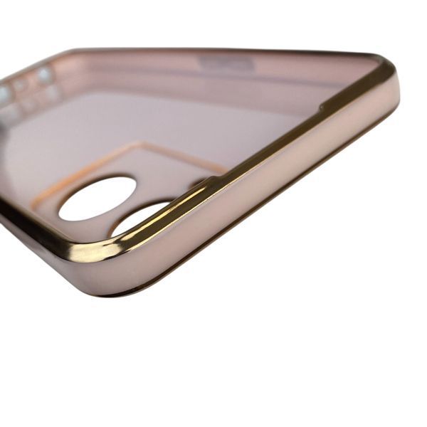 Чохол для OPPO A57s (4G) глянцевий із захистом камери із золотою окантовкою на оппо а57с 4г пудровий gs1 0019577 фото