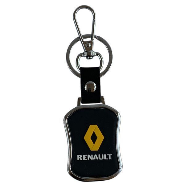Металлический брелок Renault на ключи авто с покрытием soft-touch (кожаный ремешок) 0061326 фото