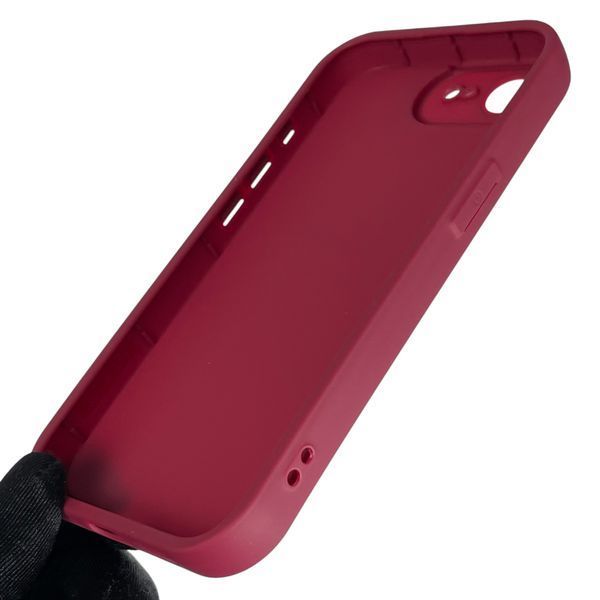 Чехол силиконовый Soft Touch для Apple iPhone 16e бордовый (Полная защита камеры) 0044239 фото