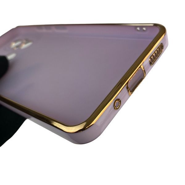 Чохол для Xiaomi Redmi 12C з кільцем MagSafe із золотою окантовкою на сяомі редмі 12с бузковий gs1 0021669 фото