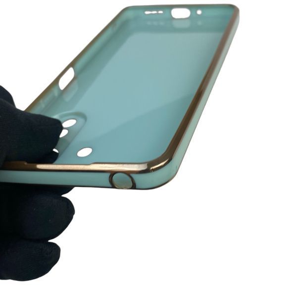 Чохол для Xiaomi POCO C65 із захистом камери із золотою окантовкою на сяомі поко с65 бірюзовий gs1 0020320 фото