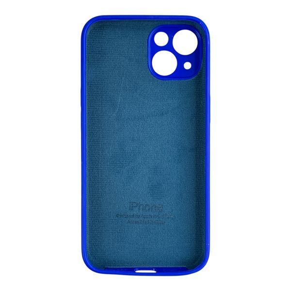 Чехол Silicone Case для Apple iPhone 13 темно-синий (soft touch, кольца камеры, микрофибра) 0061823 фото