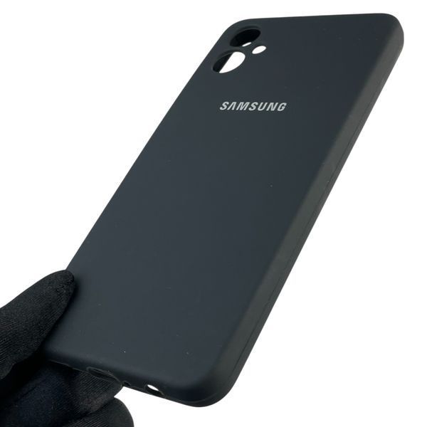 Чехол для Samsung Galaxy A05 (SM-A055) силиконовый с микрофиброй нескользящий на самсунг а05 черный 0032837 фото