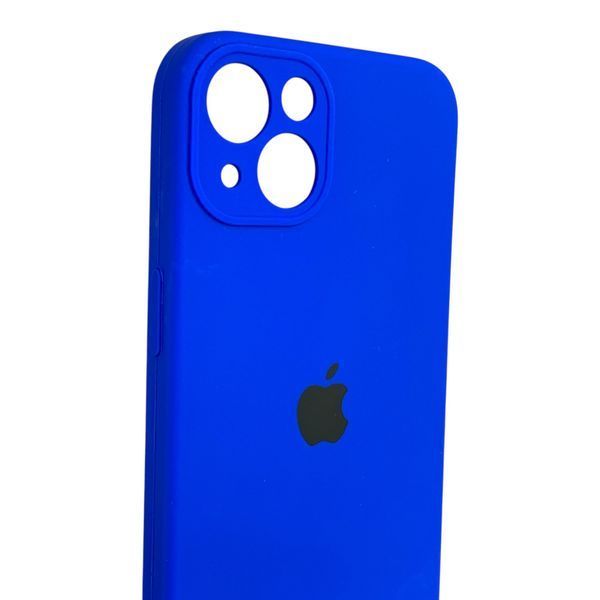 Чехол Silicone Case для Apple iPhone 13 темно-синий (soft touch, кольца камеры, микрофибра) 0061823 фото