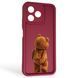 Чехол силиконовый Soft Touch с 3D принтом смешного теда мишки для Realme C51 бордовый (Полная защита камеры) 0049322 фото 1