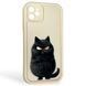 Чохол силіконовий Soft Touch з 3D принтом злого кота для Apple iPhone 11 молочний (Повний захист камери) 0047150 фото 1