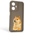 Чехол силиконовый Soft Touch с 3D принтом мема сибу для Realme C55 коричневый (Полная защита камеры) 0048072 фото