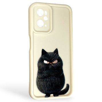 Чехол силиконовый Soft Touch с 3D принтом злой котик для OPPO A36 молочный (Полная защита камеры) 0047256 фото