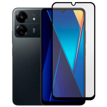 Захисне скло 6D OG для телефона Xiaomi POCO C65 повноекранне протиударне на сяомі поко C65 чорне 0014020 фото