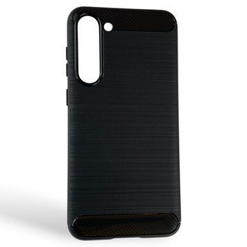 Чехол для телефона Samsung Galaxy S23 Plus (SM-S916B) карбоновый противоударный с высокими бортами черный 0052229 фото
