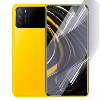 Плёнка гидрогелевая для Xiaomi POCO M3 глянцевая противоударная на сяоми поко м3 прозрачная 0003391 фото