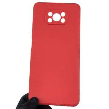 Чохол для Xiaomi POCO X3 NFC з квадратними гранями із захистом камери на сяомі поко х3 нфс червоний 0012692 фото