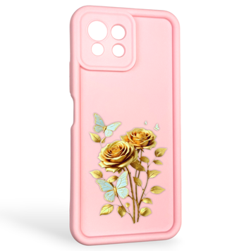 Чехол силиконовый Soft Touch с 3D принтом женским для Xiaomi Mi 11 Lite розовый (Полная защита камеры) 0042856 фото