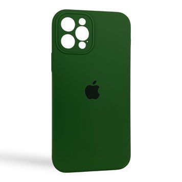Чохол Silicone Case для Apple iPhone 12 Pro темно-зелений Atrovirens (soft touch, кільця камери, мікрофібра) 0073808 фото