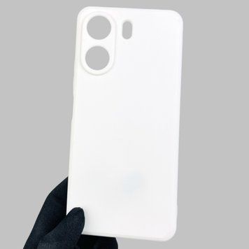 Чохол для Xiaomi Redmi 13C однотонний з квадратними гранями із захистом камери на сяомі редмі 13с білий 0002307 фото