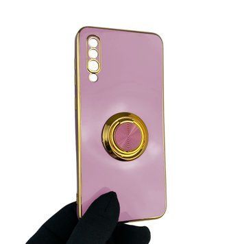 Чехол для Samsung Galaxy A50 SM-A505F с кольцом-подставкой с золотой окантовкой на самсунг а50 черничный gs1 0021094 фото